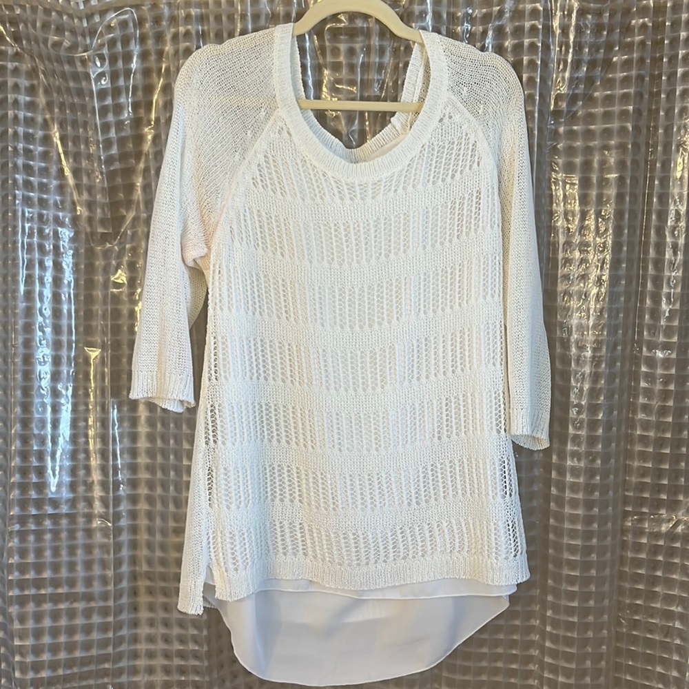 Cream sweater with liner